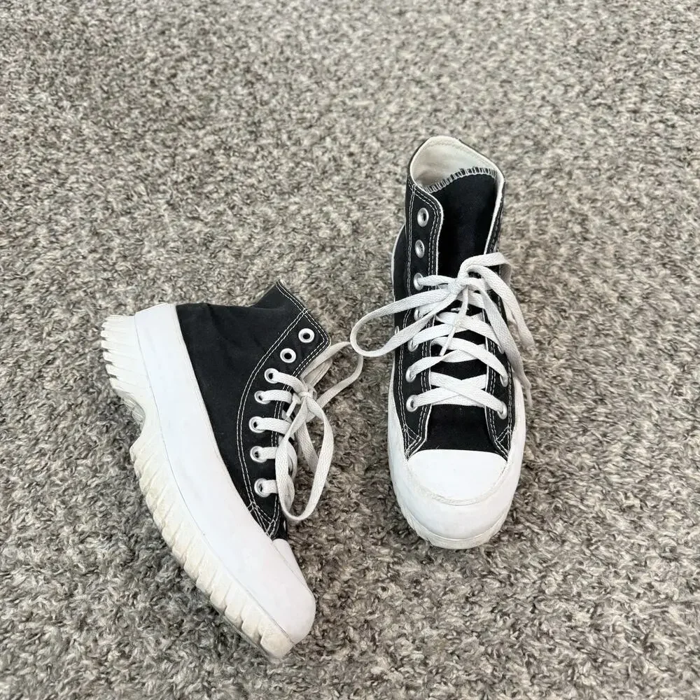 Converse Chuck Taylor All Star Lugged 2.0 High Black White Sneakers Shoe Sz 6.5